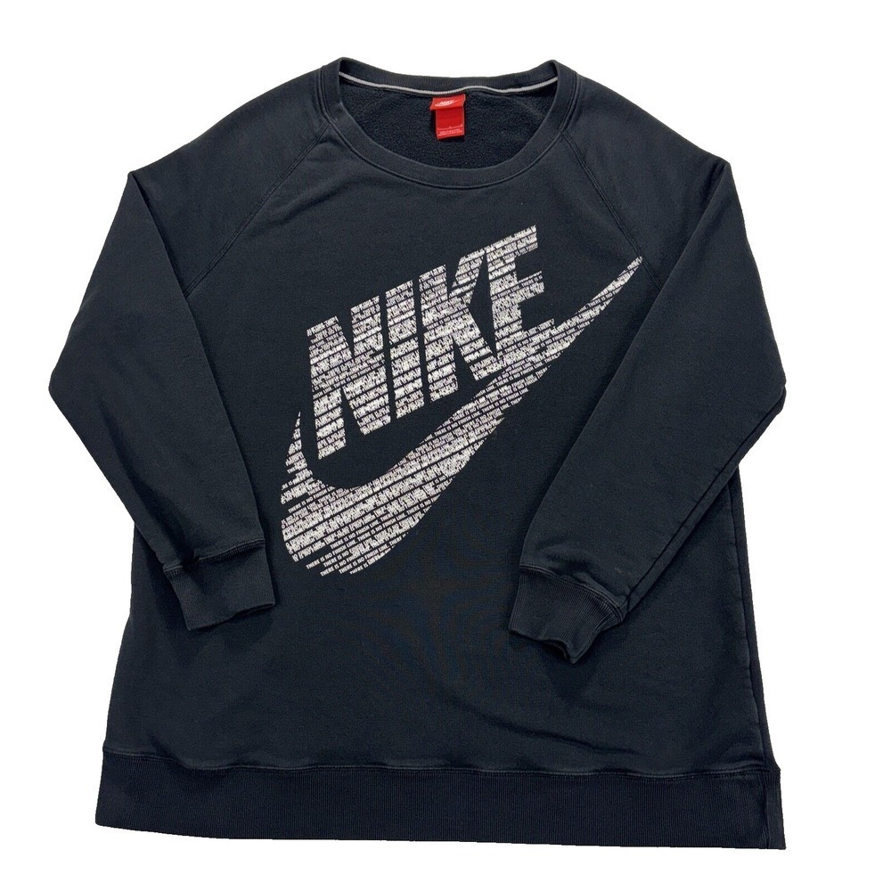 Vintage Mens Nike Sweatshirt L Red Label Swoosh "There is No Finish Line" Black